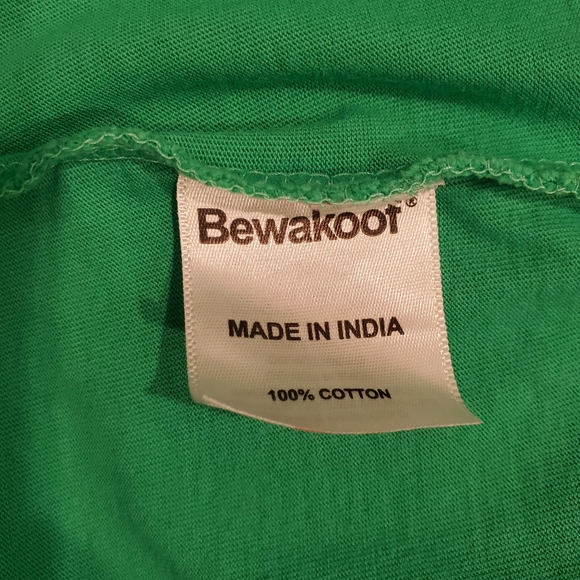 Bewakoof Shirt Womens Size Small Green Blue Two Panel Striped Color Block Top - Picture 7 of 7